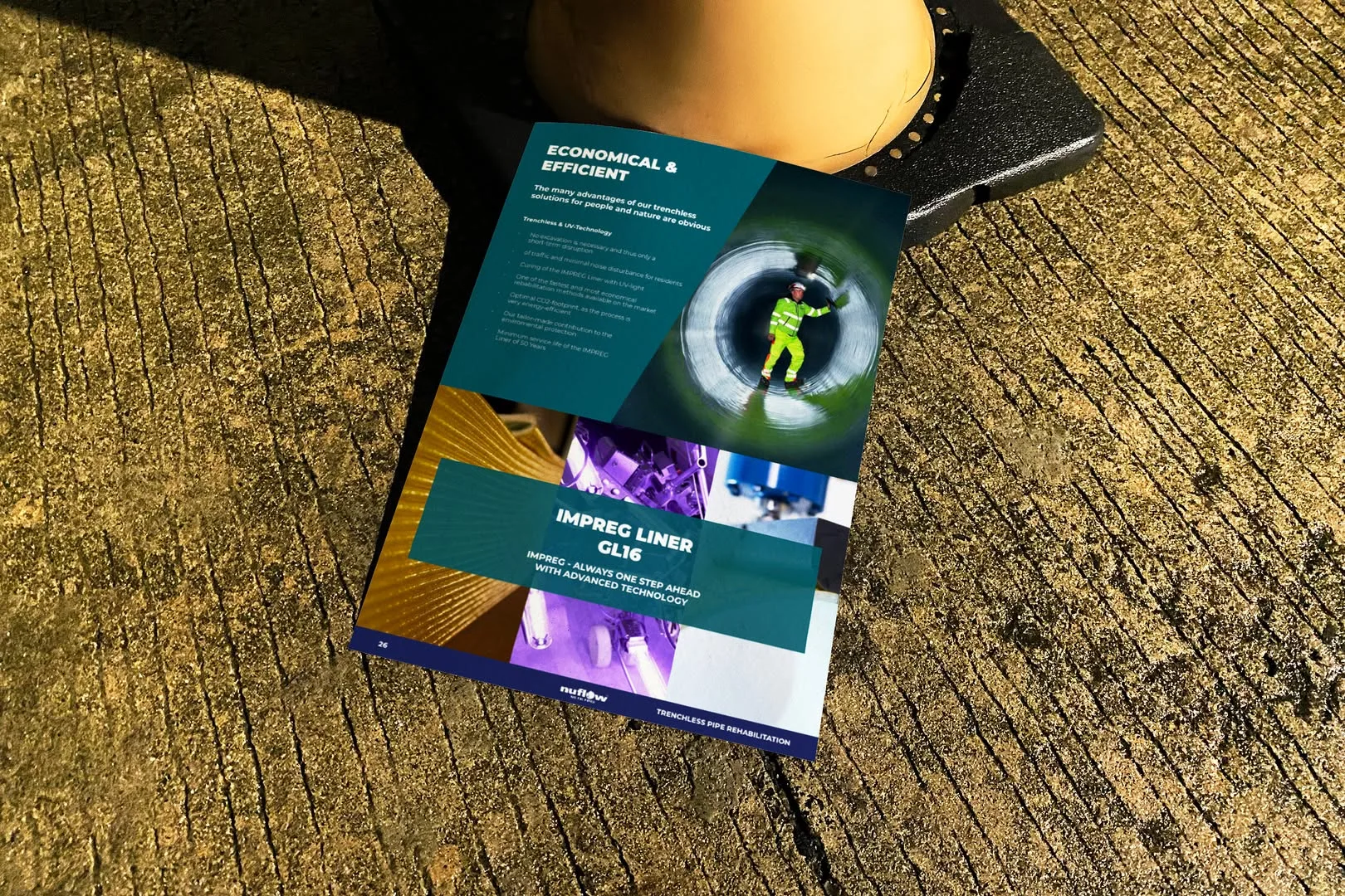 Nuflow brochure showing UV-cured pipe lining technology